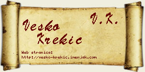 Vesko Krekić vizit kartica